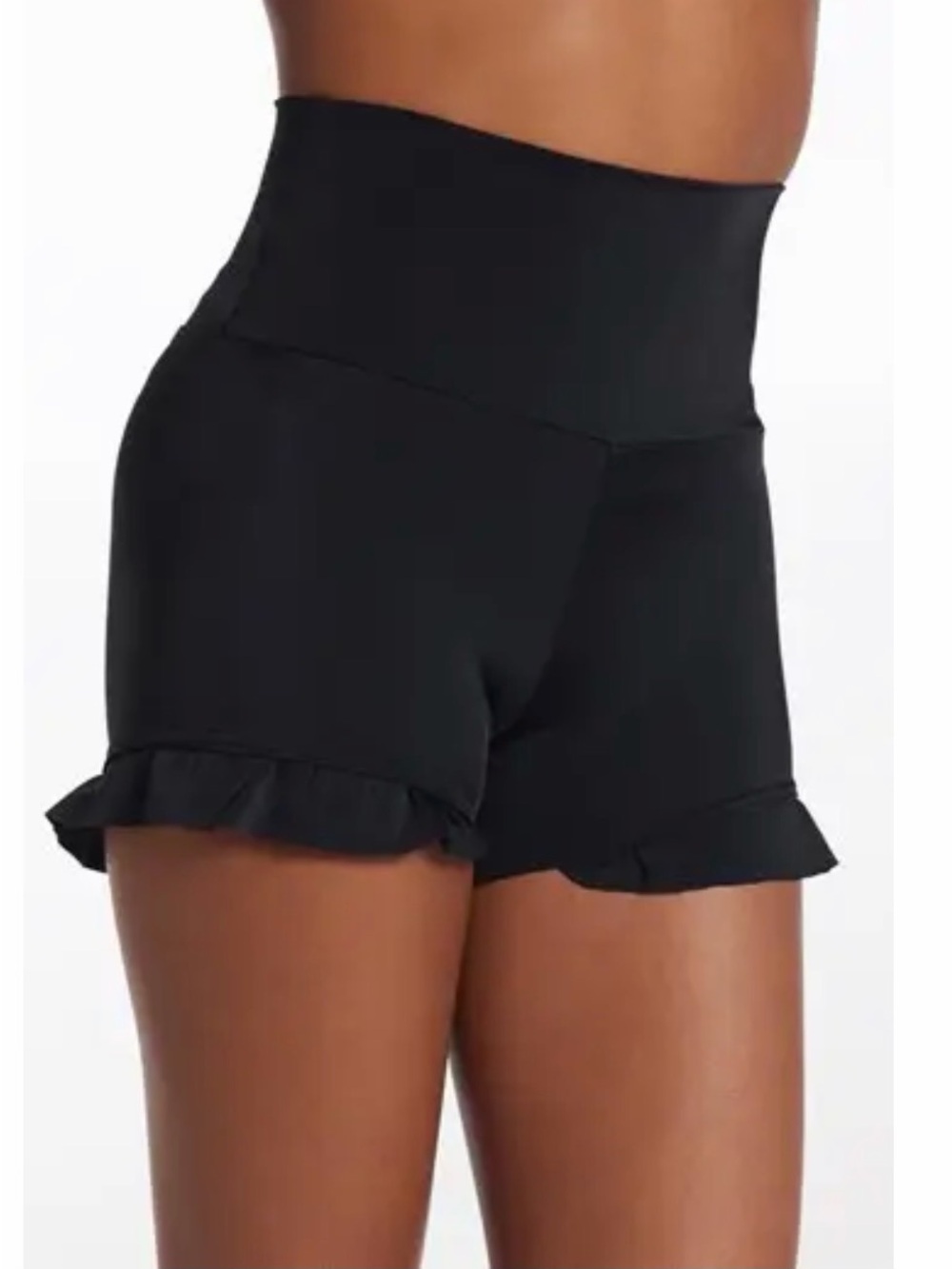 High-Waist Black Ruffle Hem Women’s Shorts Weissmans 15785 NWT Never opened/worn